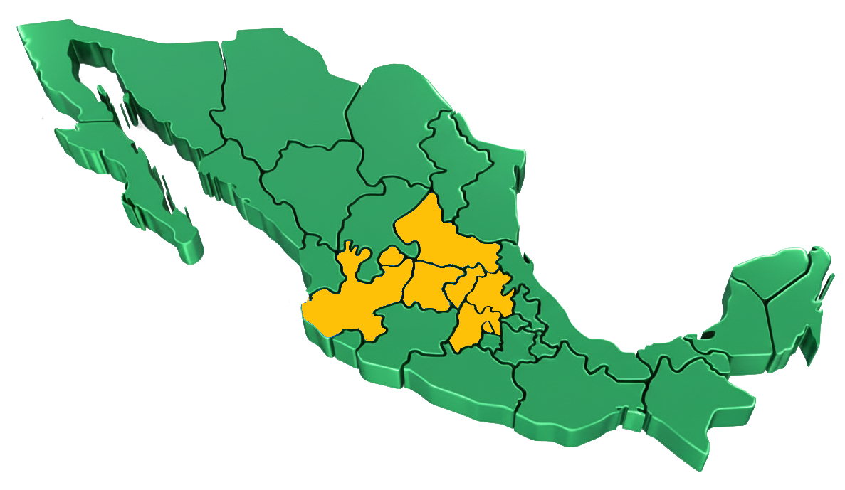 Mapa de México destacando los 8 estados con cobertura de LINMSO